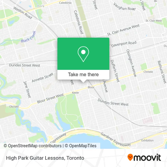 High Park Guitar Lessons map