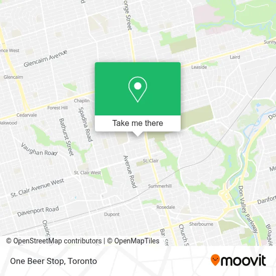 One Beer Stop map
