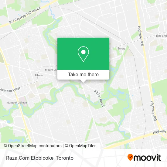 Raza.Com Etobicoke map