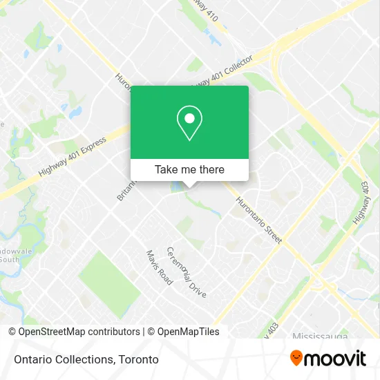 Ontario Collections map