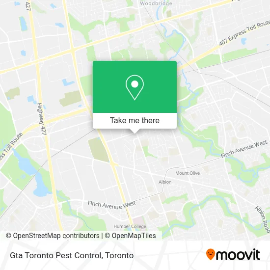Gta Toronto Pest Control map