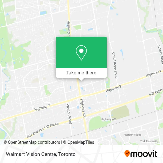 Walmart Vision Centre map