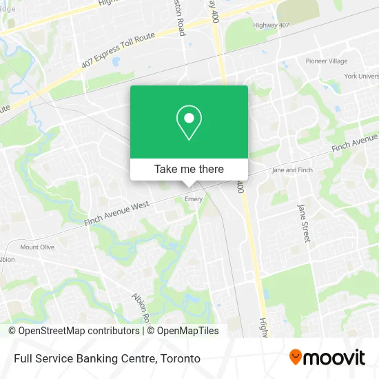 Full Service Banking Centre map