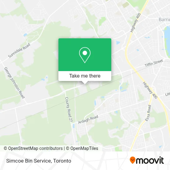 Simcoe Bin Service map