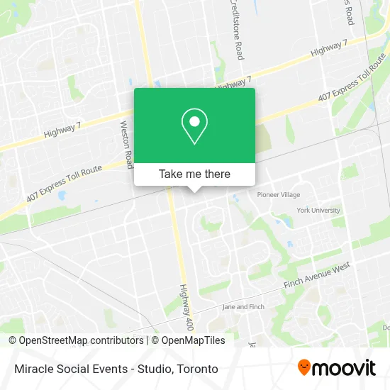 Miracle Social Events - Studio map