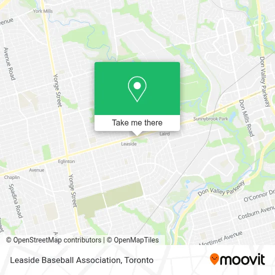 Leaside Baseball Association map