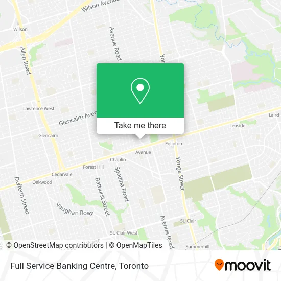 Full Service Banking Centre map