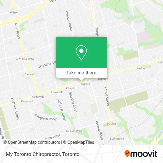 My Toronto Chiropractor map