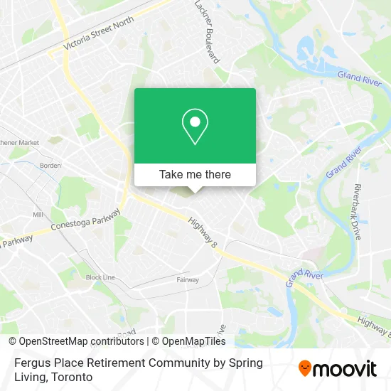 Fergus Place Retirement Community by Spring Living map