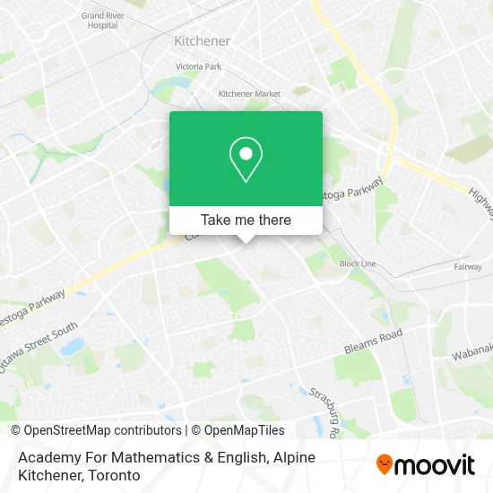 Academy For Mathematics & English, Alpine Kitchener map