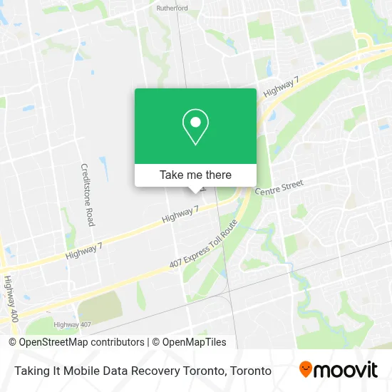 Taking It Mobile Data Recovery Toronto map