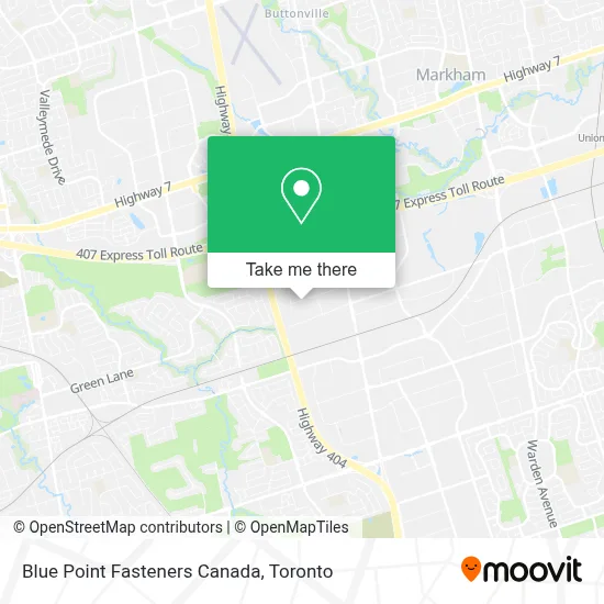 Blue Point Fasteners Canada map