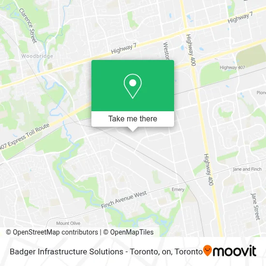 Badger Infrastructure Solutions - Toronto, on map