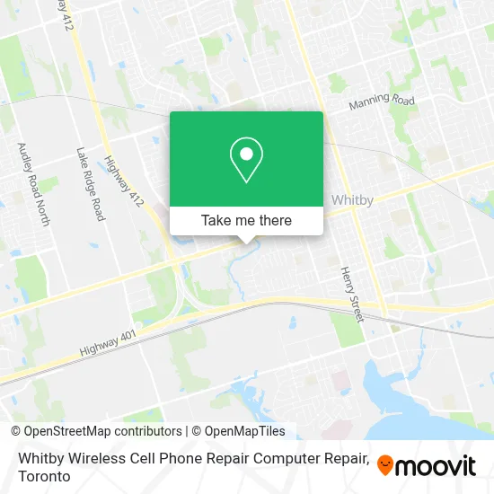 Whitby Wireless Cell Phone Repair Computer Repair map