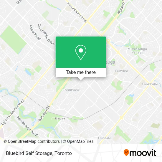 Bluebird Self Storage map