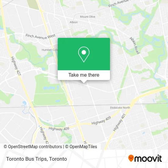 Toronto Bus Trips map