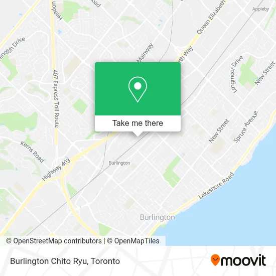 Burlington Chito Ryu map