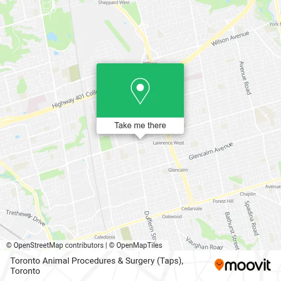 Toronto Animal Procedures & Surgery (Taps) map