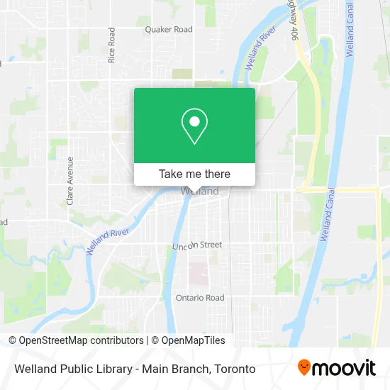Welland Public Library - Main Branch map