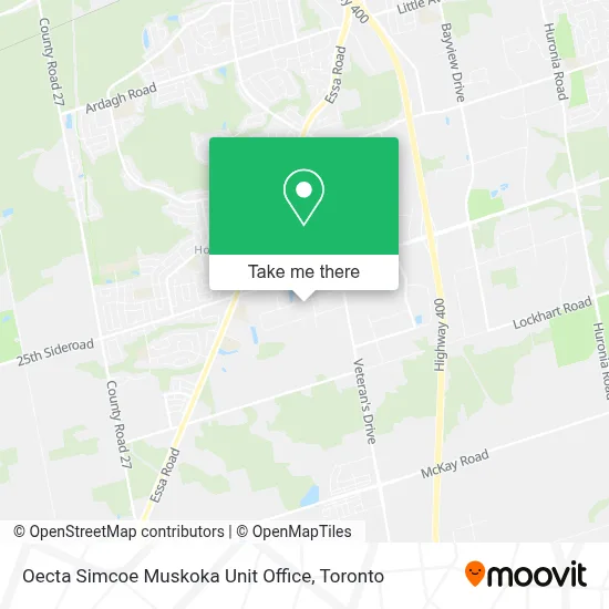 Oecta Simcoe Muskoka Unit Office map