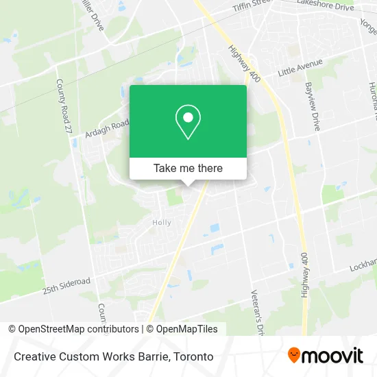 Creative Custom Works Barrie map