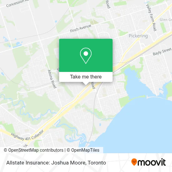 Allstate Insurance: Joshua Moore map