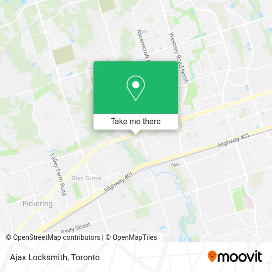Ajax Locksmith map