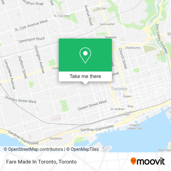 Fare Made In Toronto map