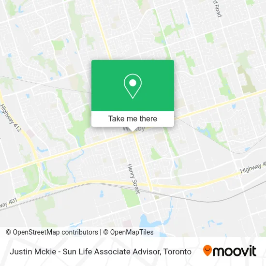 Justin Mckie - Sun Life Associate Advisor map