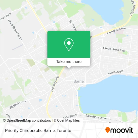 Priority Chiropractic Barrie map
