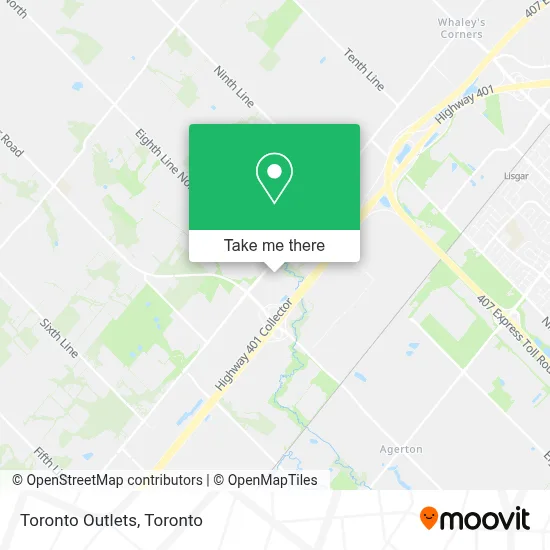 Toronto Outlets map