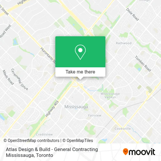 Atlas Design & Build - General Contracting Mississauga map