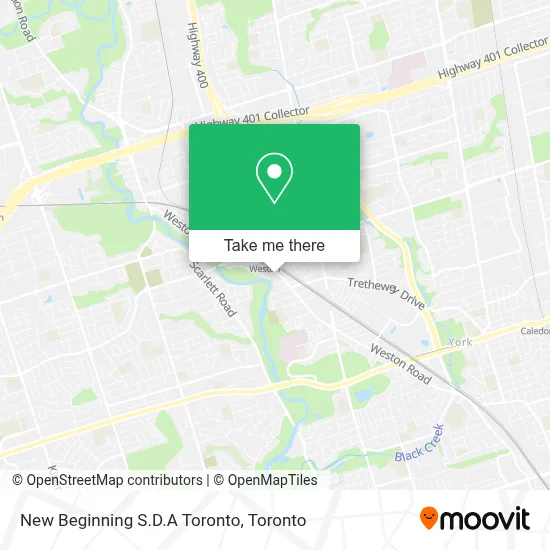 New Beginning S.D.A  Toronto map