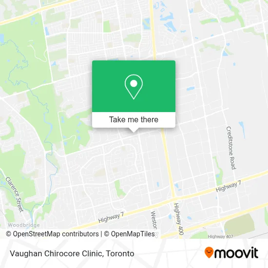 Vaughan Chirocore Clinic map