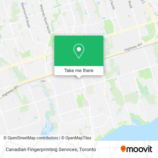 Canadian Fingerprinting Services map