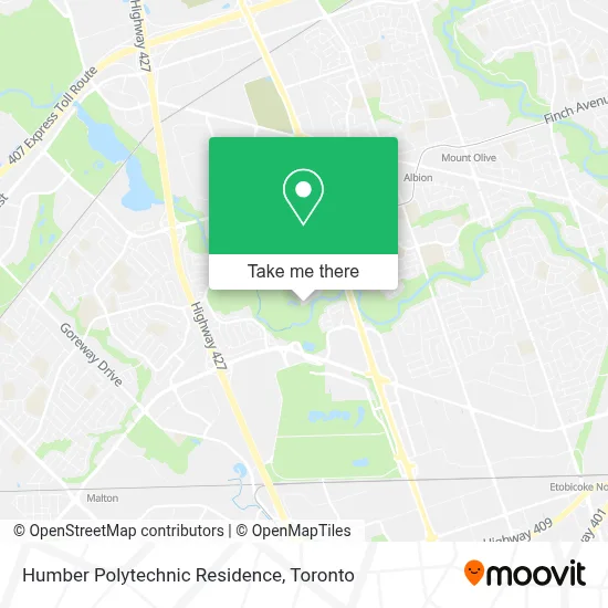 Humber Polytechnic Residence map