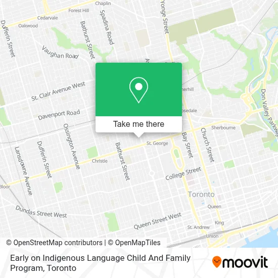 Early on Indigenous Language Child And Family Program map