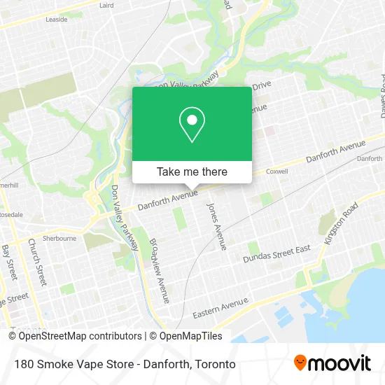 180 Smoke Vape Store - Danforth map