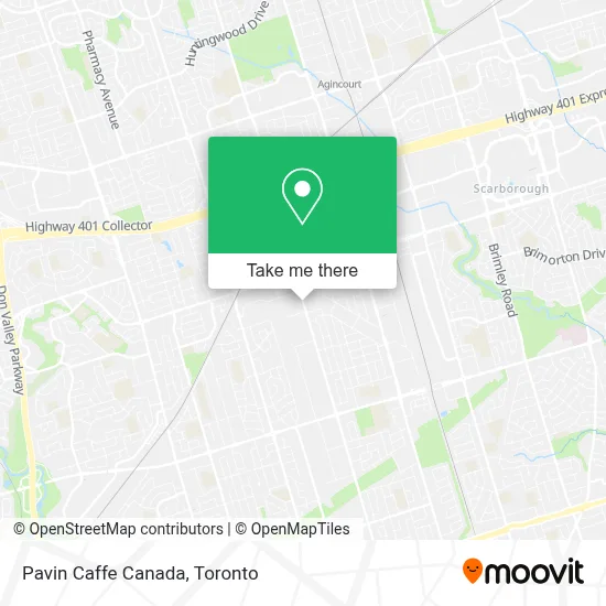 Pavin Caffe Canada map