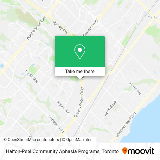 Halton-Peel Community Aphasia Programs map