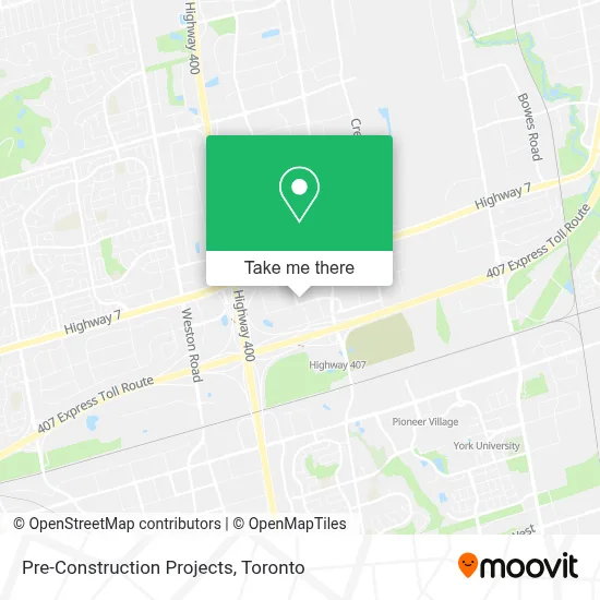 Pre-Construction Projects map