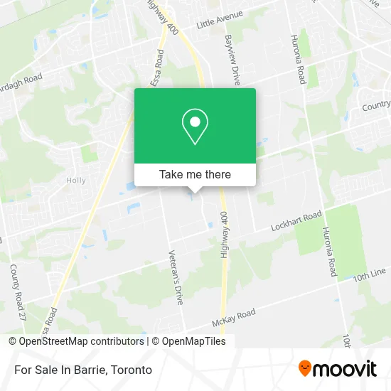 For Sale In Barrie map