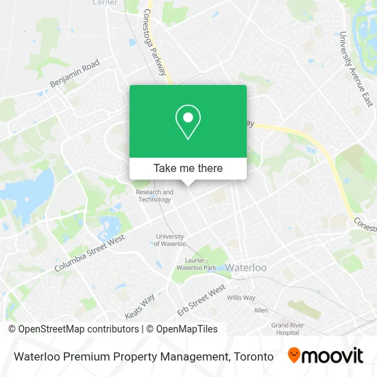 Waterloo Premium Property Management map