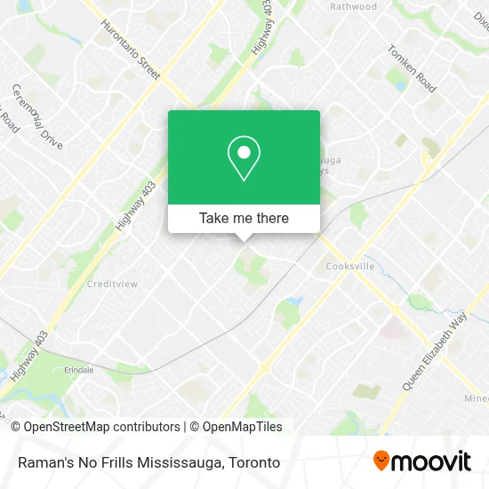 Raman's No Frills Mississauga map