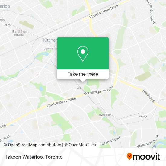 Iskcon Waterloo map