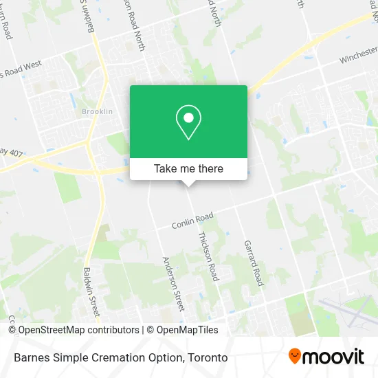 Barnes Simple Cremation Option map
