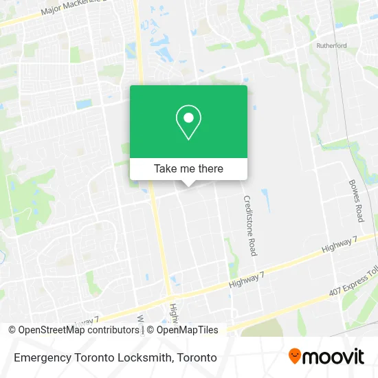 Emergency Toronto Locksmith map