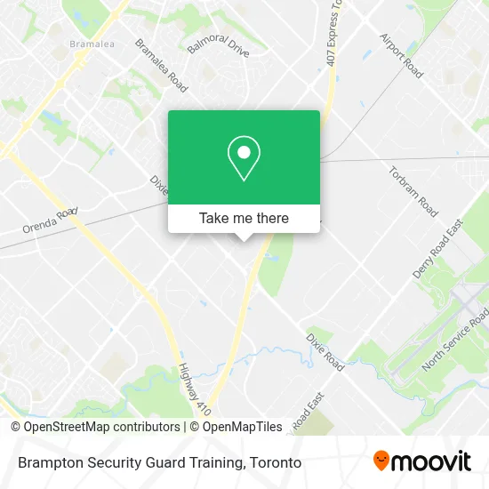 Brampton Security Guard Training map