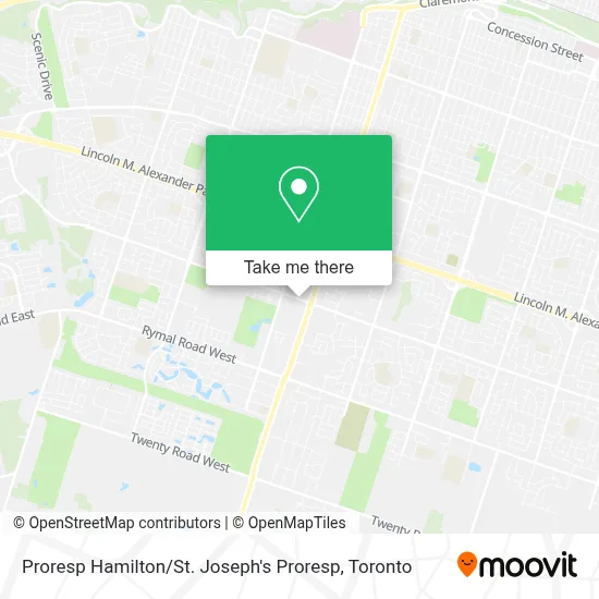 Proresp Hamilton / St. Joseph's Proresp map