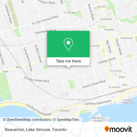 Beaverton, Lake Simcoe map